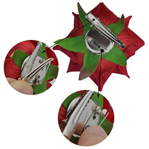 Rose Hair Clip Flower Hairpin Brooch Floral Clips, 4 Pcs Fabric Rose Flowers Hair Clips Mexican Hair Flowers Pin up Headpieces for Woman Girl Wedding Party Mother's Day