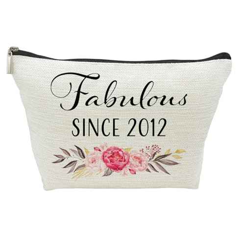 13rd Birthday Gifts for Girls, Sweet 13 Year Old Gift Makeup Bag, 13 Birthday Gift Makeup Bags for Her, Sister, Daughter, Niece, Granddaughter, Teen Girl Gifts Cosmetic Bag, Fabulous Since 2012