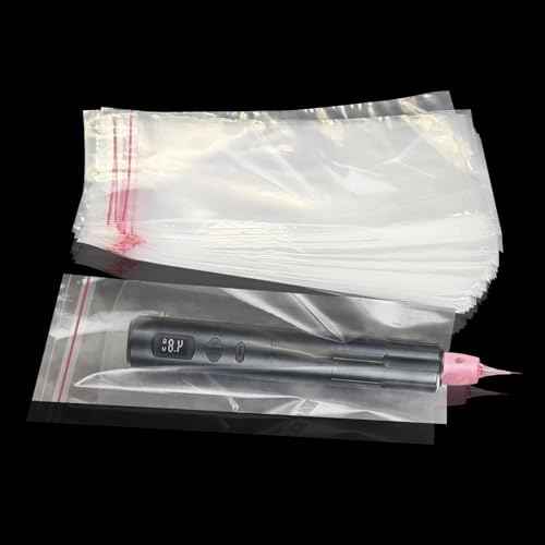 200Pcs PMU Pen Machine Covers Sleeves Tattoo Machine Protect Film Bag Disposable for Tattoo Cartridge Machine Gun Grips, Derma pen Microneedling (Clear)