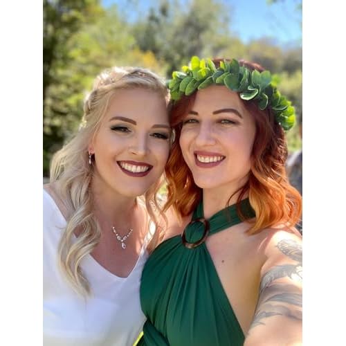 Floral Fall Christmas Flower Crown Vintage Nature Berries Festival Woodland Wedding Headband HD-02 (Green Leaf)