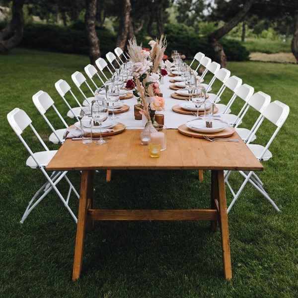 6-Pack White Plastic Folding Chairs - Sturdy & Lightweight