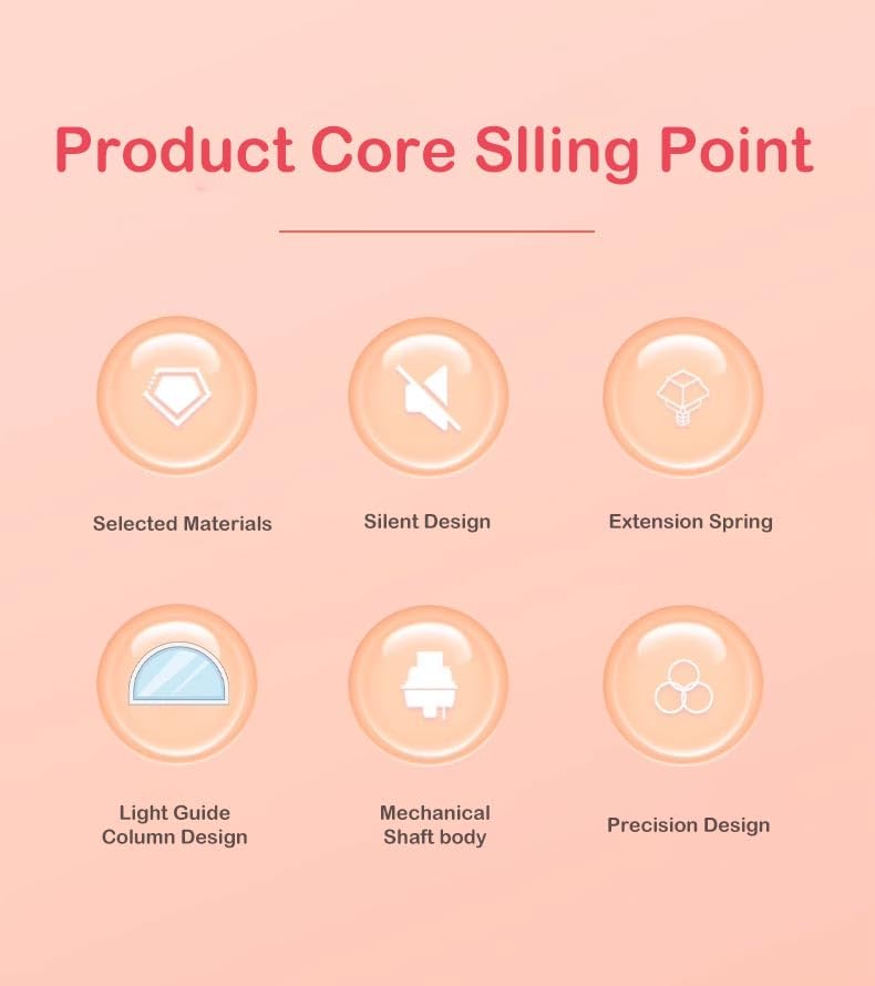 35 Pcs Outemu Silent Peach V3 Switches, Silent Mechanical Switch, 40g Pre-Lubed Linear Silent Keyboard Switches,Outemu Honey Peach