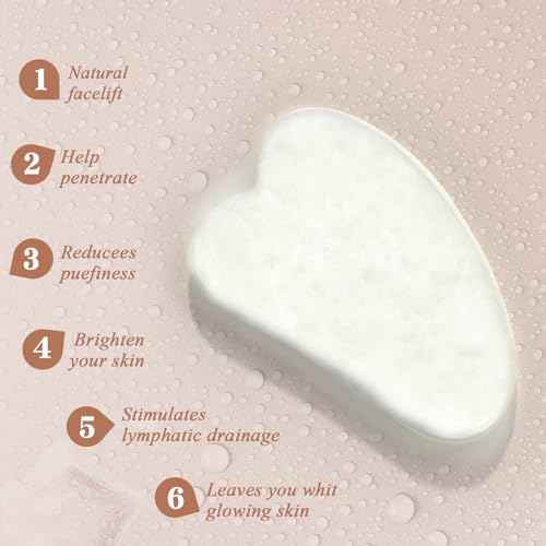Gua Sha Facial Massage Tool & Jade Roller Set, Facial Massager for Face, Neck, Back, Arms, Legs, Eye,SPA Gifts for Women Gua Sha Facial Massager Reduce Puffiness and Improve Wrinkles