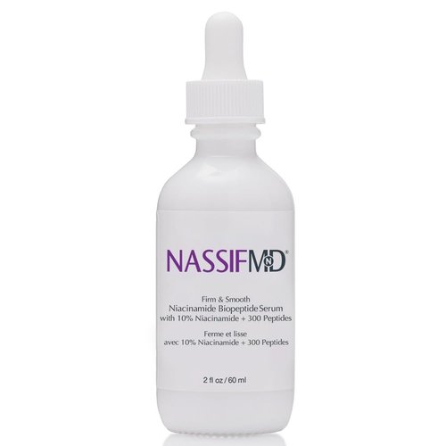 NassifMD Niacinamide Serum 10% with Cranberry Biopeptides and Ectoin, Brightening and Hydrating Vitamin B3 Face Serum, Evens Tone, Smooths Texture, Reduces Fine Lines, Boosts Radiance