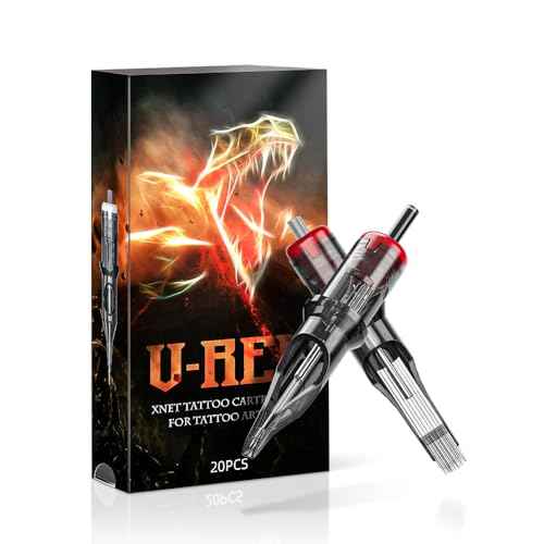 U-REX Tattoo Cartridges Magnum Curved 15RM -Tattoo Cartridge #12 Standard 15 Round Mag Disposable Tattoo Needles with Professional Membrane for Rotary Tattoo Machine Pen Gun