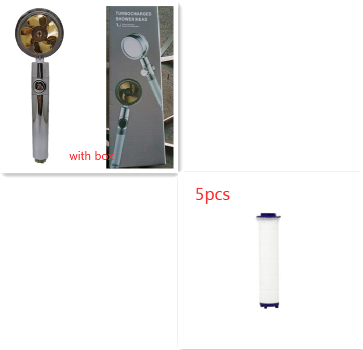 Water Saving Shower Head with Rotating Nozzle and High Pressure Spray