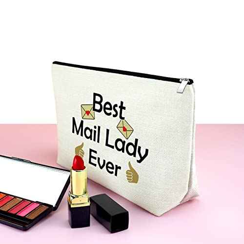 Mail Carrier Makeup Bag - Birthday and Thank You Gift for Mail Lady, Postal Worker, Mailwomen - Cosmetic Bag for Women Appreciation, Christmas, Retirement
