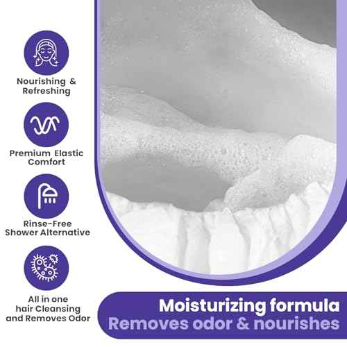 Medcosa Shampoo Caps No Rinse - Shampoo Caps for Bedridden Patients - Hassle-Free Hair Washing Cap for Elderly - Aloe, Vitamin E, Chamomile - 5-Pack