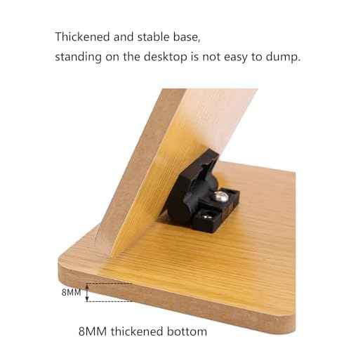 1 PC Rectangular Compact Table Mirror Vertical Wood Frame Mirror Table Mirror 90 Degree Rotation Makeup Mirror Back Stand Makeup Mirror (Vertical)