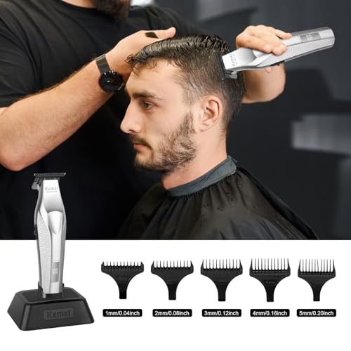 KEMEI KM-3023-702 Professional Hair Clipper for Men, Zero Gapped Cordless Beard Trimmer, Barber Clippers with USB Rechargeable, Edgers, Fade Clipper, Gift for Men