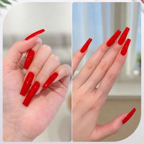 COSMOO Red Nail Polish, 12ml Classical Red Quick Dry Nail Lacquer for Nail Art Varnish, 0.41 fl oz