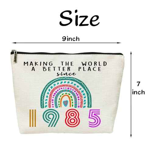 40th Birthday Gifts for Women, 40 Year Old Birthday Gifts Cosmetic Bags, Funny 40th Anniversary Decorations for Her Makeup Bag, Best 1985 Anniversary 40 Year Old Gift Ideas for Wife, Mom