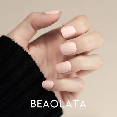 Nail Polish Strips, 32PCS Salon Quality Wraps, Long Lasting Gel Nail Stickers for Women Easy Apply& Remove (Sweet Pink)