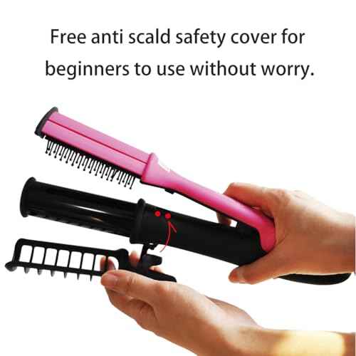 2-in-1 Professional Hair Straightener and Curler, LCD Display, 360¡Æ Rotating Cord, Ceramic Plates, 13 Heat Settings, Black/Pink