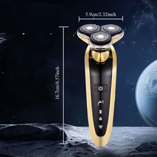 Roziapro Electric Razor for Men Wet and Dry, Cordless Rechargeable Electric Shaver with 3D Floating Head, IPX6 Waterproof Portable Razor Ideal Gift for Men
