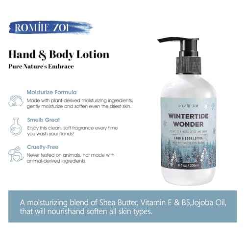 ROMIIE ZOI Christmas Hand & Body Lotion with Moisturizing Shea Butter - Wintertide Wonder- Infused with Winter Woods Aroma - 236 ML / 8 FL OZ