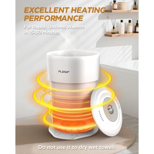 Foldable Towel Warmer for Bathroom, 21L Large Capacity Hot Towel Warmer - Fits 2 Oversized Towels, Blankets, Bathrobes, Spa-Like Towel Heater with 4 Timers, Auto Shut Off and Ambient Lighting