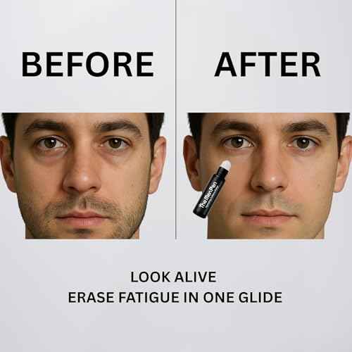 The Men Pen Refresher Kit | Eyebrow, Beard & Hair Filler + Caffeine Eye Roller + Razor 4-Pack, Waterproof, Long-Lasting, Sweat-Proof Grooming Essentials - Grey