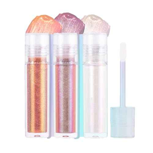Liquid Glitter Eyeshadow,Vibrant Color Shifting Holographic Eyeshadow Long Lasting Liquid Eyeshadow Smooth and Creamy Glitter Eyeshadow Highly Pigment Iridescent Makeup 0.14 Fl Oz (03, 0.14)