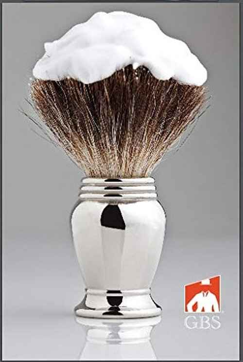 G.B.S Men's Shaving Set- MK34 Double Edge Safety Razor, Bristle Hair Brush, Dual stand, Chrome Shaving Bowl, Natural shave Soap, Leather Razor Case and 10 Blades