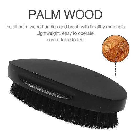 360 Curved Medium Wave Brush with Firm Boar Bristles for Cultivating Waves, Wolfing and Beards - Great Gift for Men