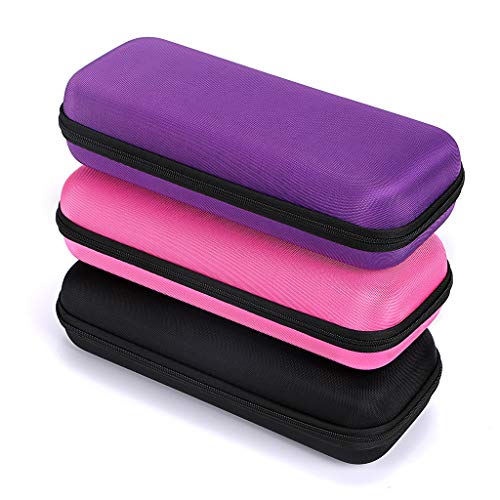 Hipiwe EVA Essential Oils Carrying Case Organizer for 20 Bottles 5ml 10ml Standard and Rollers Bottles Portable Hard Shell Essential Oils Travel Bag Holder for Essential Oils Bottle Storage (Black)