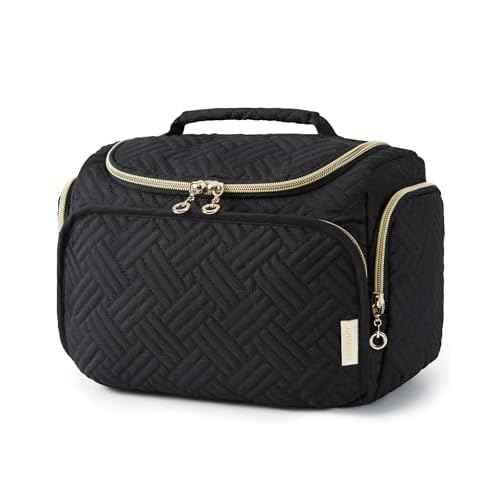 BAGSMART Travel Toiletry Bag for Women, Cosmetic Bag Makeup Bag Organizer with Handle, Travel Bag for Toiletries, Travel Accessories, Full Sized Container