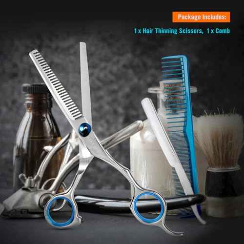 Stainless Steel Hair Cutting Scissors Thinning Shears 6.5 Inch Professional Salon Barber Haircut Scissors Family Use for Man Woman Adults Kids