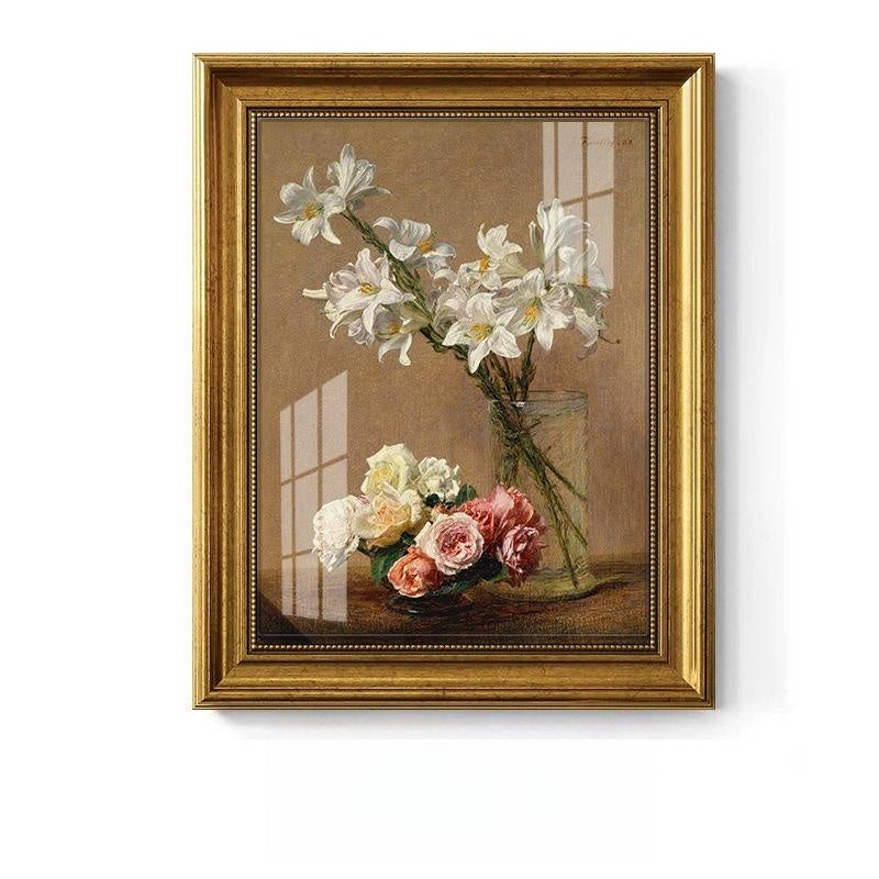 European American Style Decorative Oil Painting with Gold Frame - Landscape or Character