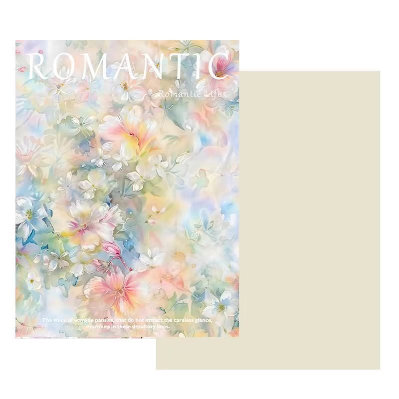 Double-Sided Flower Wrapping Paper - 10 Sheets, 35x50cm
