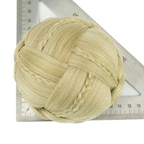 IMISSU Braided Chignon Dancer Hair Cover Donut Hairpieces Scrunchies Women Hair Buns Wig Updo for Wedding Party (M3 Dirty Blonde)