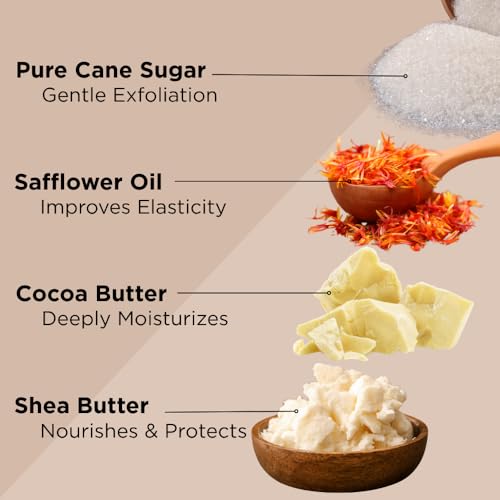 Sumbody USA Citrus Shea Sugar Body Scrub Vitamin C (9oz) Moisturizing Exfoliating Body Foot Hand Scrub Hydrating Nourishing Bath Essential Scrubs Women Teens Gift Self Care Vegan
