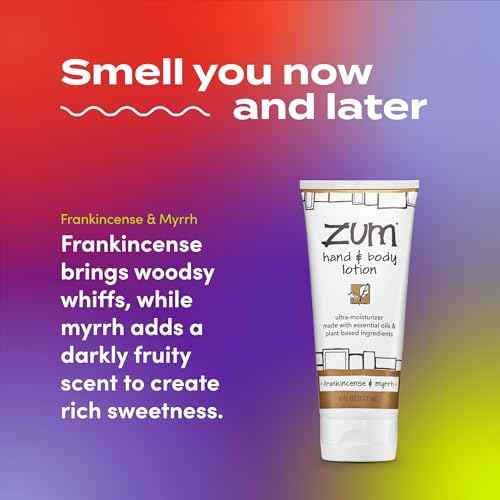 Zum Indigo Wild Hand & Body Lotion - Natural Hand Lotion for Dry Hands - Body Lotion for Women & Men - Body Moisturizers Include Shea Butter - Frankincense & Myrrh Scent - 6 fl oz (2 Pack)