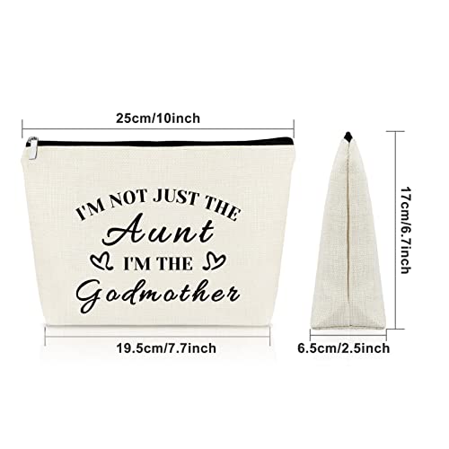 Sazuwu Godmother Aunt Gifts Godmother Gifts from Godchild Baptism Makeup Bag Aunt Christian Proposal Cosmetic Bag Birthday Christmas Mother¡¯s Day Present Travel Pouch
