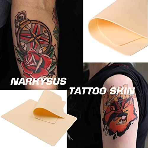 5Pcs Blank Tattoo Skin Practice - Narkysus 7.5"x5.5" Double Sides Tattoo Fake Skin Microblading Skin Practice Tattoo Skin Pads for Beginners Tattoo Artists