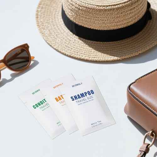 15 Sets Travel Size Toiletry Sets, Shampoo & Body Wash (0.35oz Each, 2-in-1 Toiletries Kit, White Tea Scent) ? Individually Wrapped Hotel Amenity Packs for Guests, Airbnb, Vacation Rentals