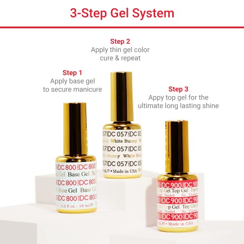 DND Base Gel and Top Gel Polish Set, UV/LED GelBase Polish and No Cleanse Top Coat, Professional Gel Polish Duo, 0.5 Fl Oz Each