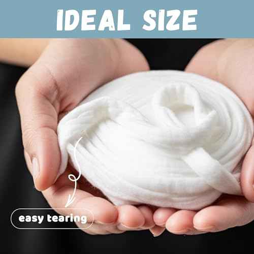 Fluffy Cotton Coil 40ft ? 100% Pure & Hypoallergenic Natural Cotton Strip for Skincare, Nail Polish Removal, Baby Care, Crafts & Beauty Use ? Ultra Soft, Absorbent & Easy to Tear