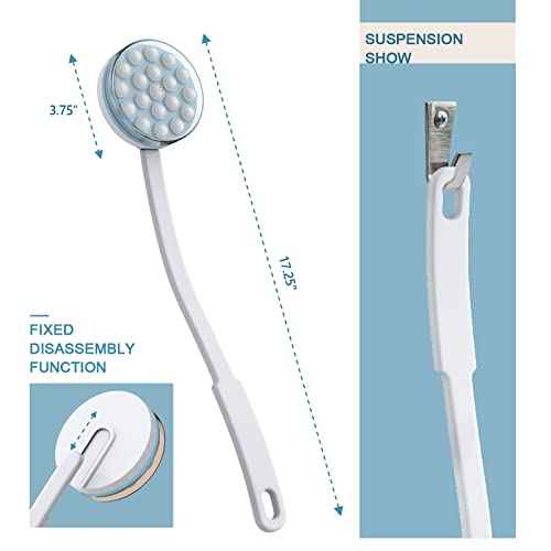 Back Lotion Applicator and Massager by Body Long Handheld self-Handhled Easy Reach for Sunscreen, Cream, Shower Gel on Back, Legs and Feet, Long Shower Bath Brush, Easily Roll-a Dispenser