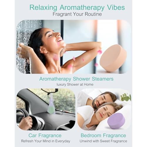 Shower Steamers Aromatherapy-12pcs Essential Oil Shower Bombs, Self Care Christmas Gifts Stocking Stuffers for Women, Relaxation Gifts for Women and Men (Blue)