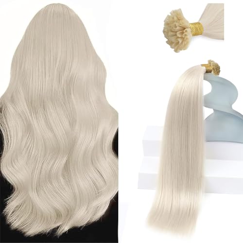 Sunny Hair Long U Tip Hair Extensions Human Hair White Color K Tip Hair Extensions Real Human Hair Blonde Keratin Bond Extensions Human Hair 24inch 50g