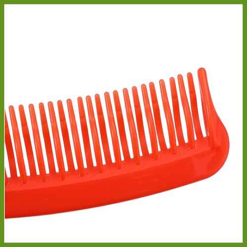 Detangling Hair Comb, Double Row Tooth Hair Comb Hairdressing Styling Tool for Curly Hair, Red, 7.87"x1.77" Beauty