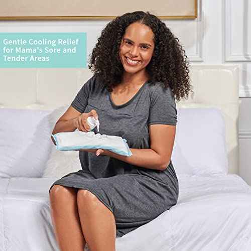 Mama & Wish¢ç Postpartum Essentials Kit (14-Piece) - Includes Hospital Post Partum Essentials for Women After Birth, Labor and Delivery Gown, Peri Bottle, Witch Hazel Foam, Pad Liners & More!