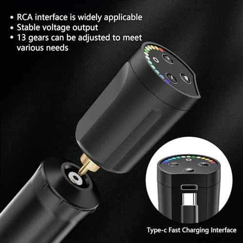 STIGMA Wireless Tattoo Battery 1400mAh, Portable Tattoo Power Supply for RCA Tattoo Gun, RCA Tattoo Machine Pen,Lithium Tattoo Battery RCA Pack with LED Digital Display P802-1-RCA