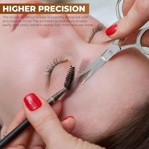 Utopia Care Eyebrow Scissors, Professional Stainless Steel Small Shears for Men and Women Cuticle Nail Scissors, Nose Hair Scissors for Grooming Mustache, Beard, Eyelashes, Ear Hair Trimming, Silver