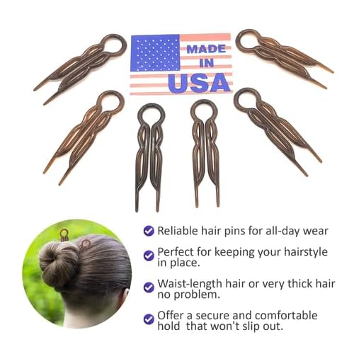 Good Hair Days Hair Pins - 2 1/2" Plastic, U-shaped Magic Grip Hairpins, Strong Durable Pins For Fine, Thick & Long Hair, Styling Accessories - Tortoise Shell, Set of 10
