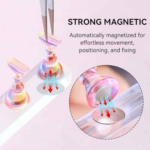 Makartt Nail Stand for Press On Nails Display Practice Art Painting Magnetic Fake Nail Holder for Painting Nails Stand for False Nail Designs with Reusable Putty for Home DIY Beginner Salon Supplies