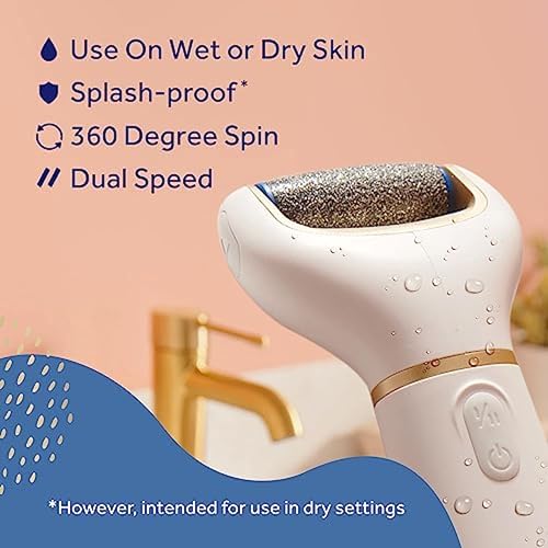 Amop? Pedicure Value Kit, Spa Pampering Pack, Self-Care & Relaxation Gift, contains Pedi Perfect Electric Callus Remover Foot File, 2 Macadamia Oil PediMask Foot Masks, 2 Roller Heads ? 4 pieces