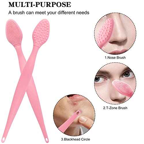 Silicone Lip Scrubber Exfoliator Tool, 10 Pcs Soft Double-Side Lip Brush, Dark Lip Care and Beauty - Pink