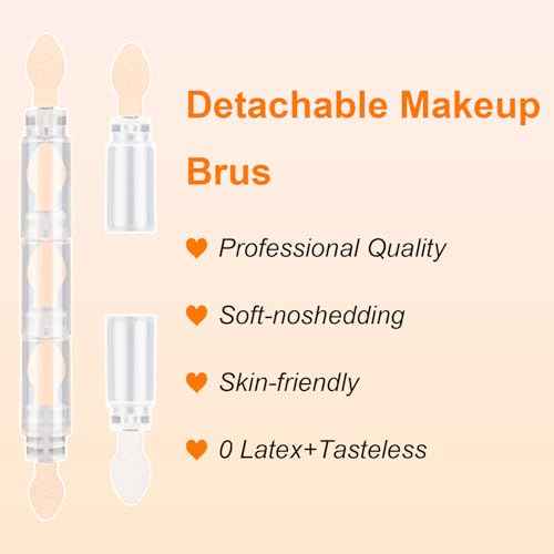 6 PCS Portable Detachable 5-Section Sponge Eyeshadow Stick Brushes, Multi-Functional Concealer Applicator Cosmetic Tools, Smudge Makeup Brush